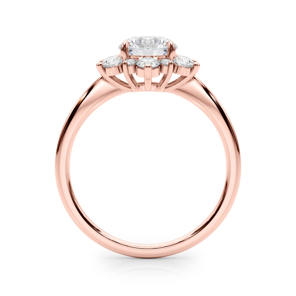 The Brooke Halo Engagement Ring, side view