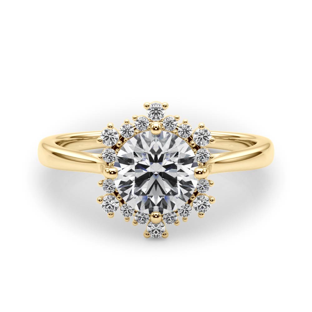 The Freya Halo Engagement Ring, set view