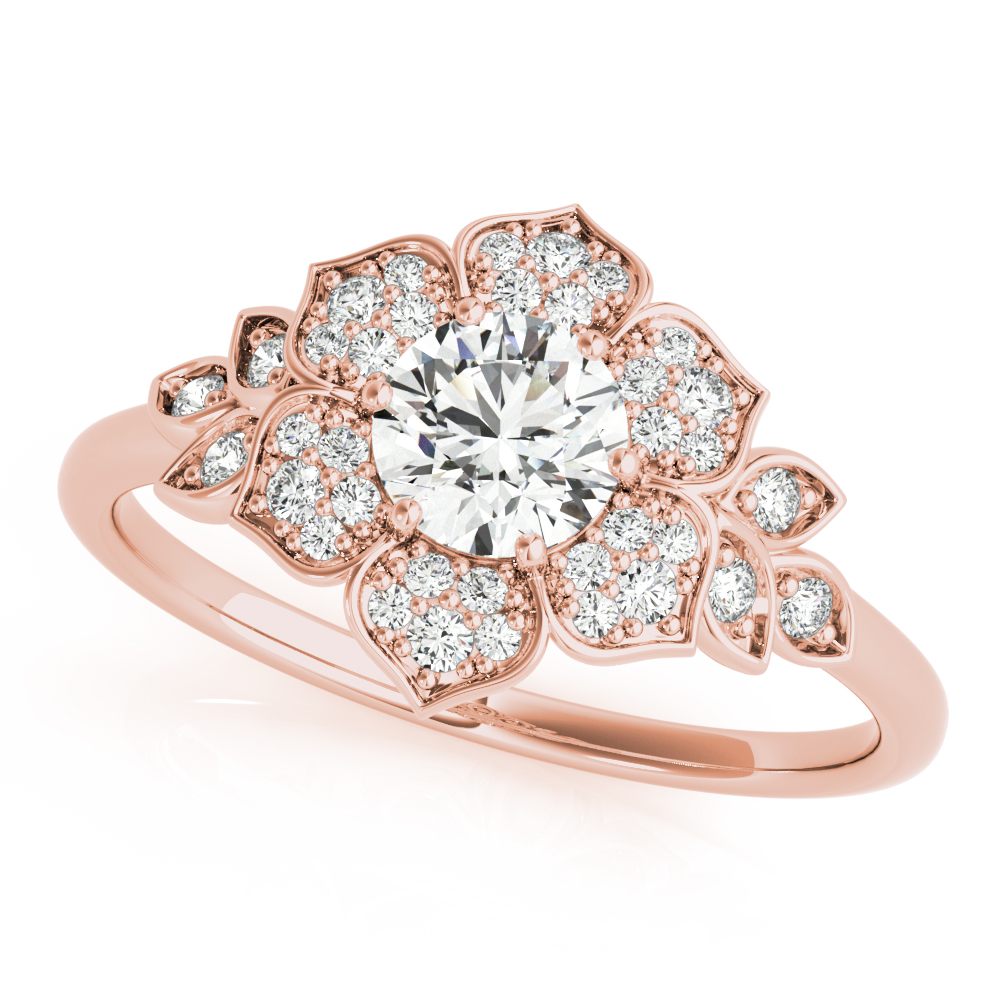 Floral Halo Engagement Ring