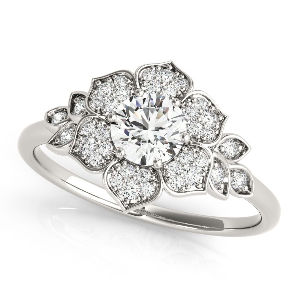 Floral Halo Engagement Ring