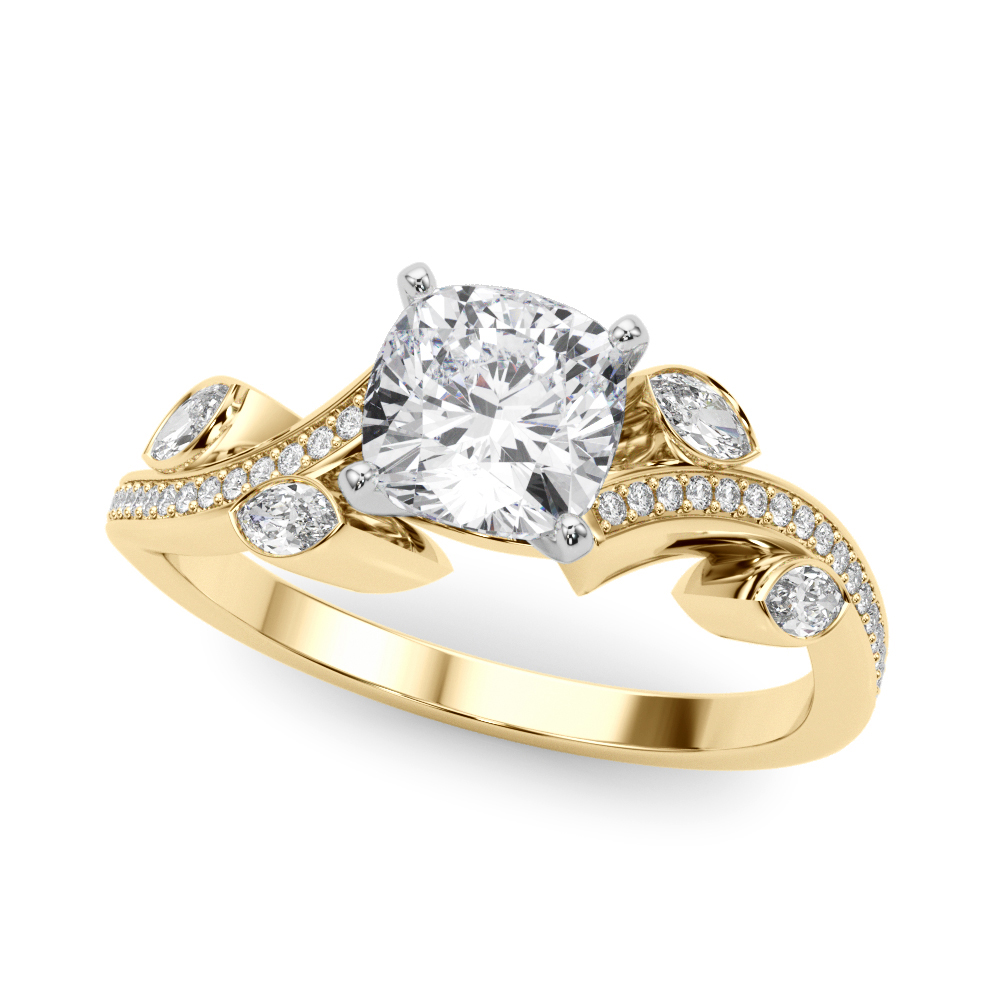 Marquise Accented Bypass Engagement Ring