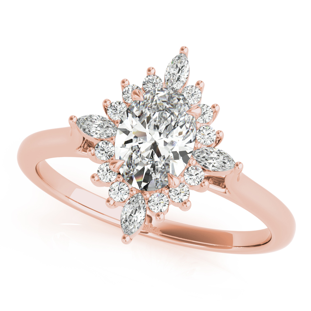 The Coralie Halo Engagement Ring, front view