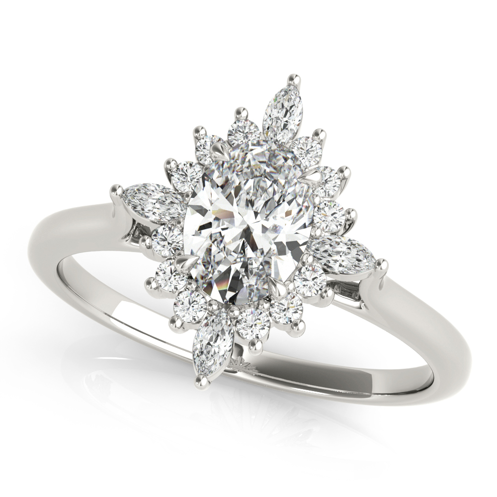 Oval-Cut Halo Engagement Ring