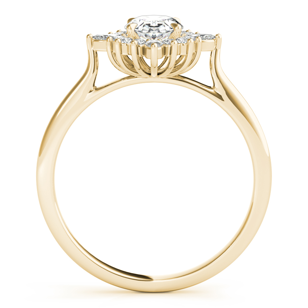 The Coralie Halo Engagement Ring, side view