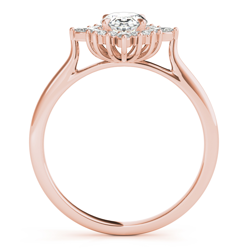 The Coralie Halo Engagement Ring, side view