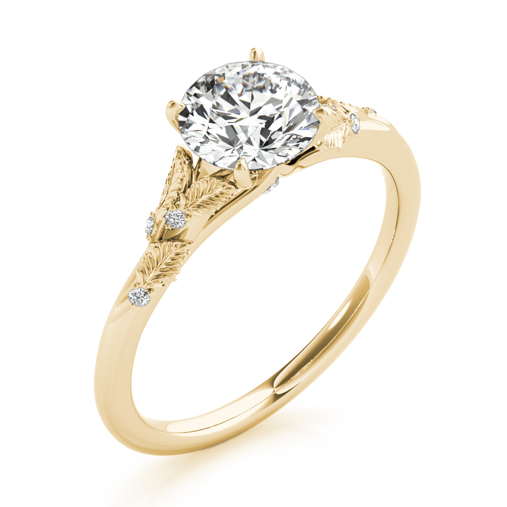 The Aurora Solitaire Engagement Ring, angled view