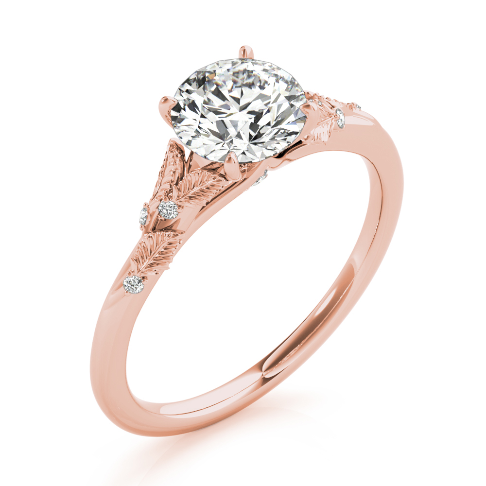 The Aurora Solitaire Engagement Ring, angled view