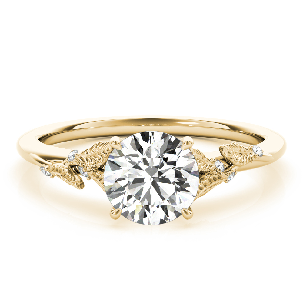 The Aurora Solitaire Engagement Ring, set view