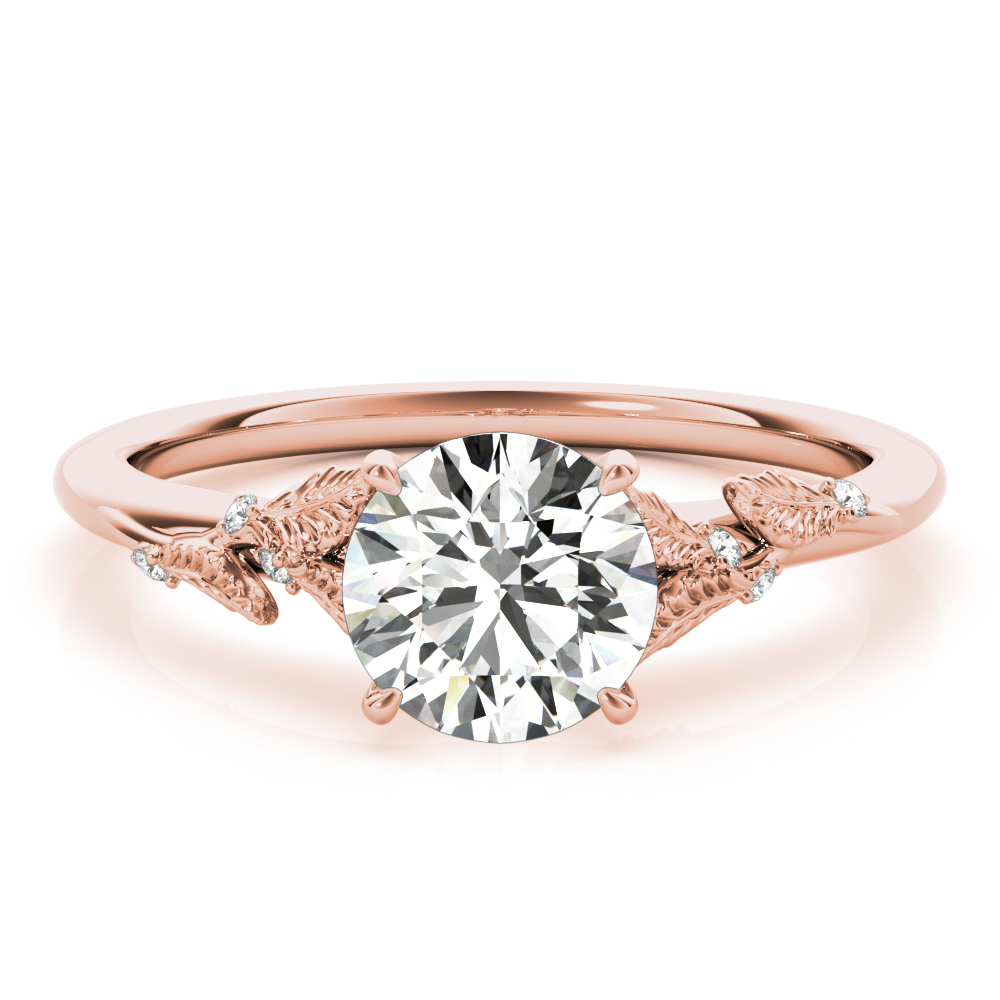 The Aurora Solitaire Engagement Ring, set view