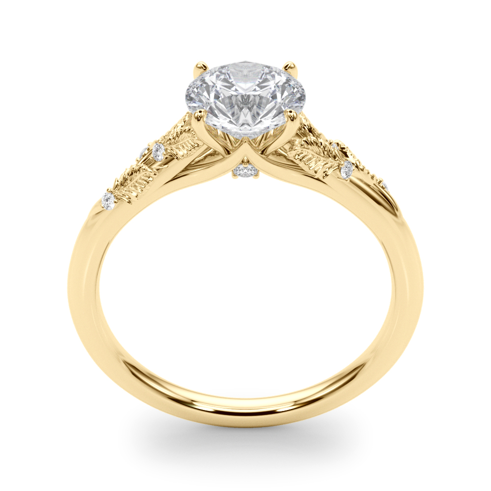 The Aurora Solitaire Engagement Ring, upright view