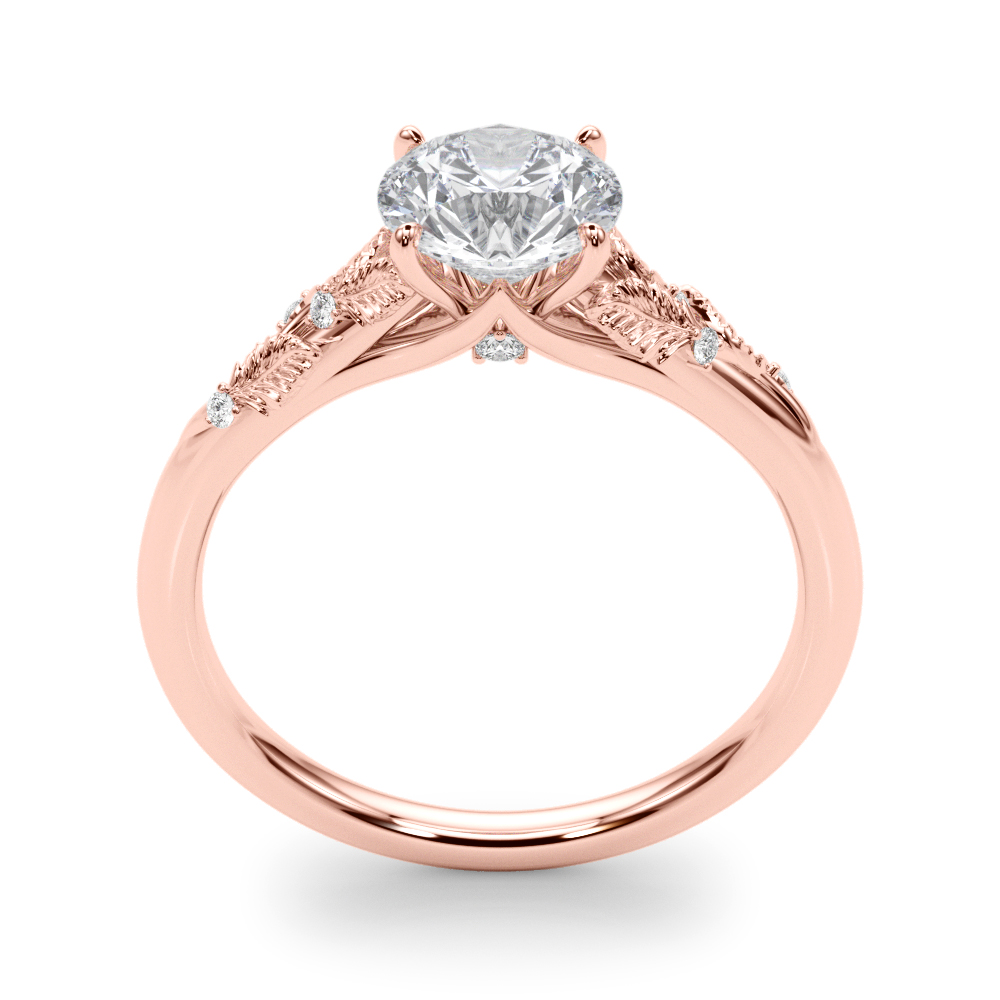 The Aurora Solitaire Engagement Ring, upright view