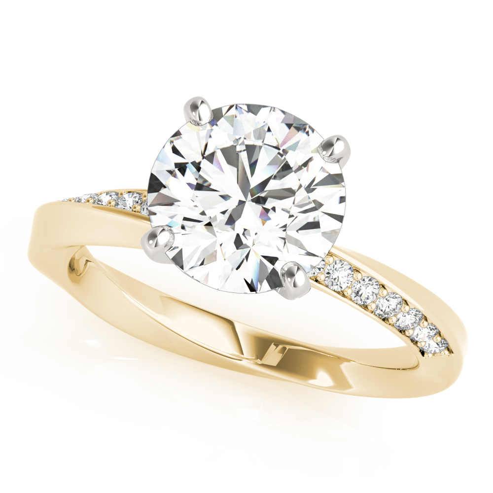 Pavé yellow gold engagement ring