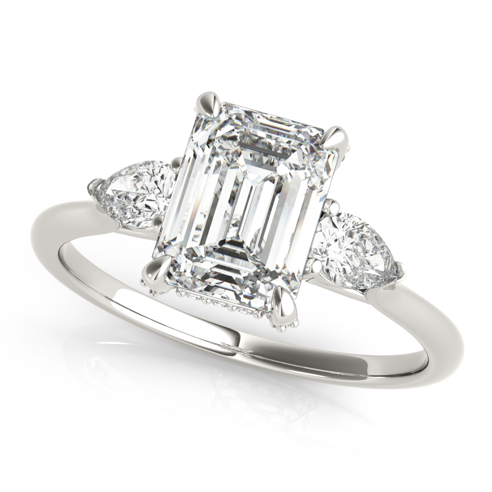 3-Stone Emerald Cut Engagement Ring