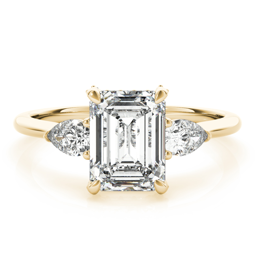 The Alexandra Three-Stone Engagement Ring, set view