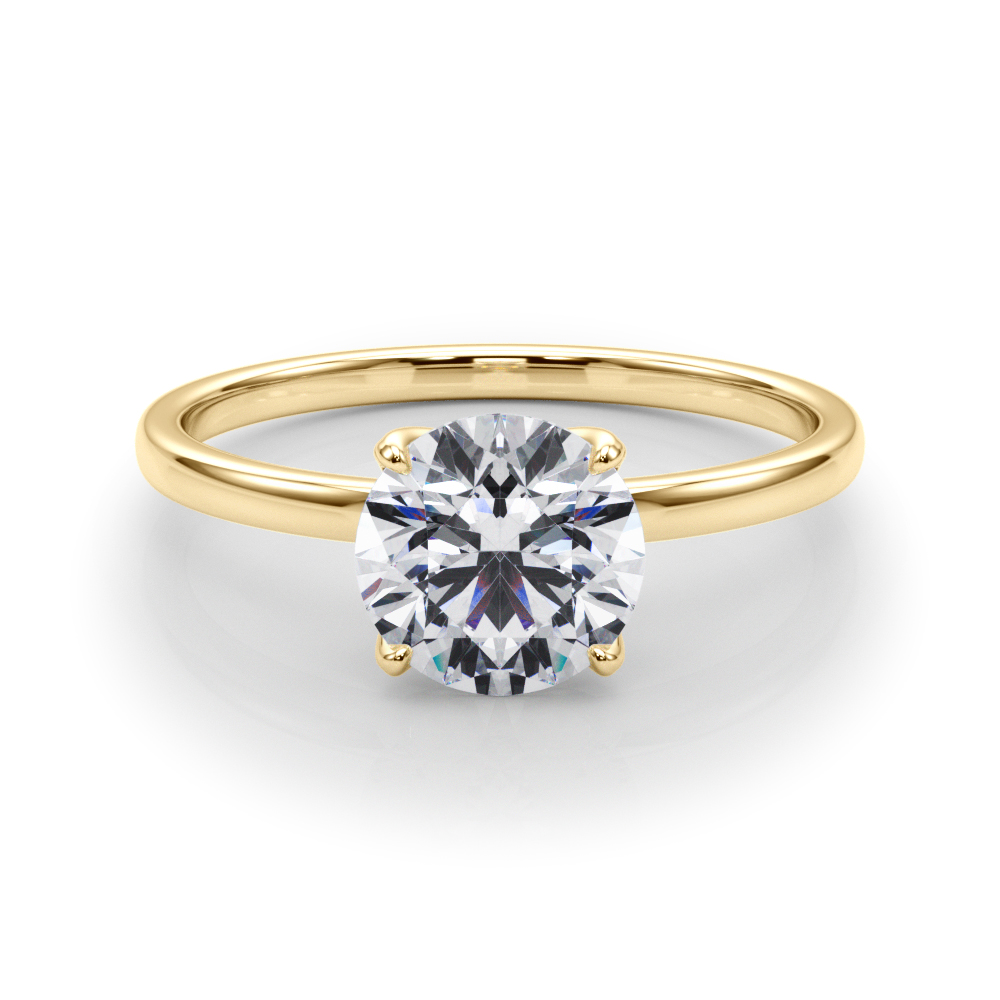 The Lucille Solitaire Engagement Ring, set view