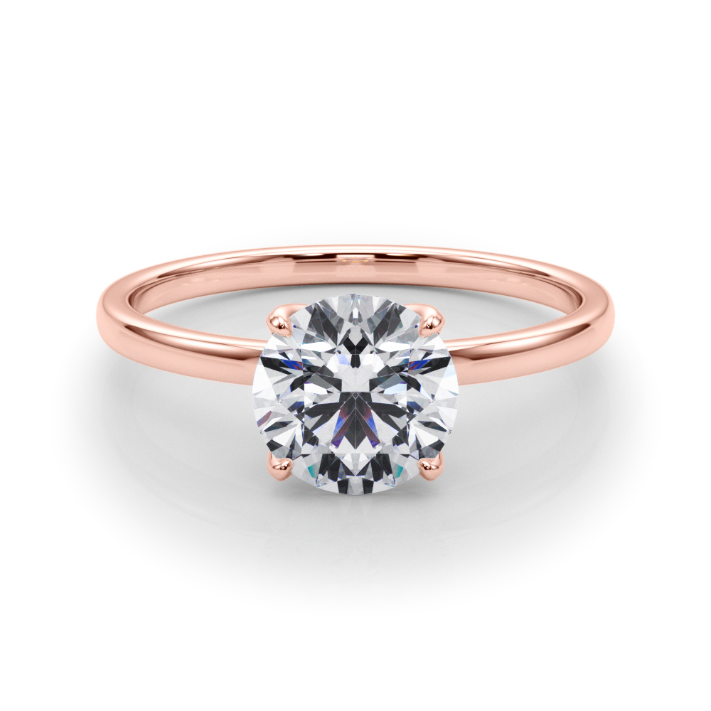 The Lucille Solitaire Engagement Ring, set view