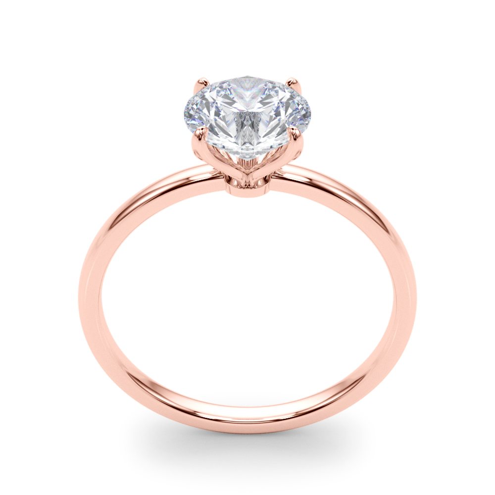The Lucille Solitaire Engagement Ring, upright view