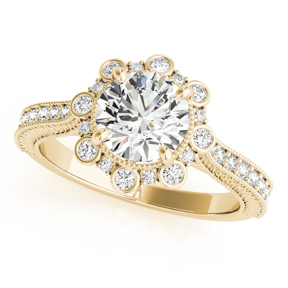 The Meredith Halo Engagement Ring, front view