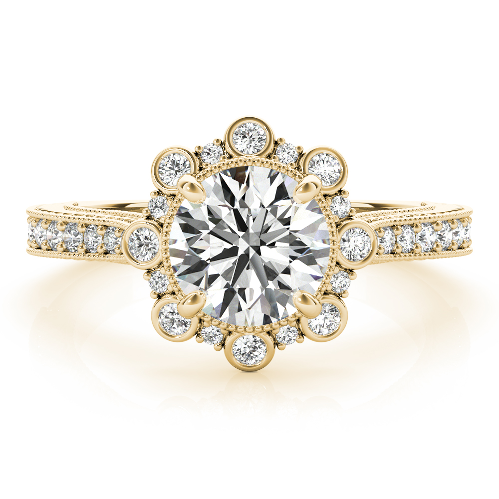 The Meredith Halo Engagement Ring, angled view