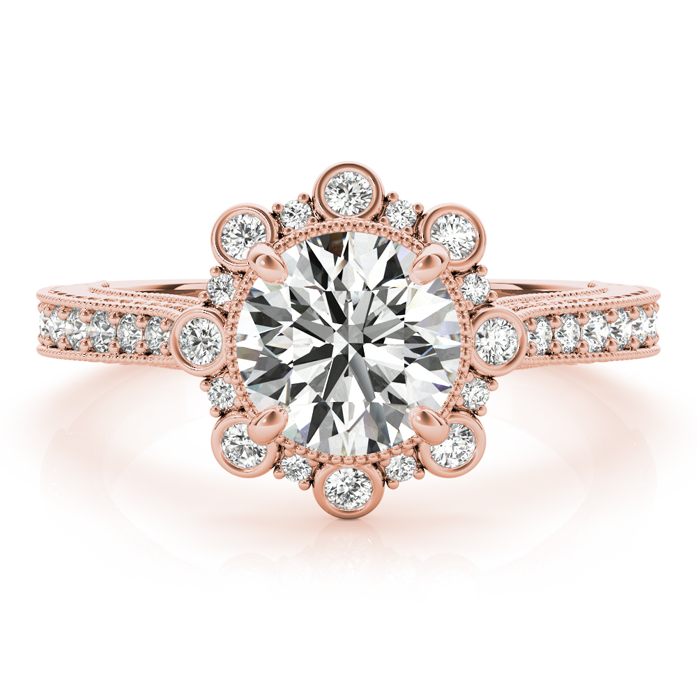 The Meredith Halo Engagement Ring, angled view