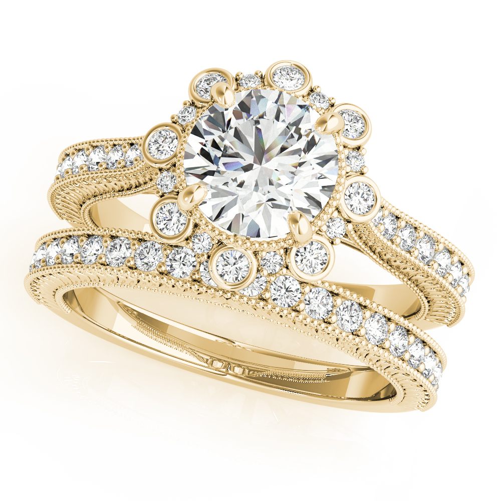 The Meredith Halo Engagement Ring, set view