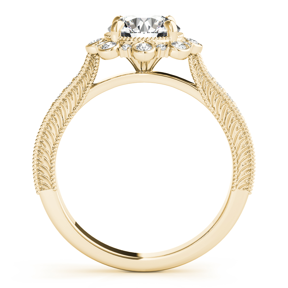 The Meredith Halo Engagement Ring, side view