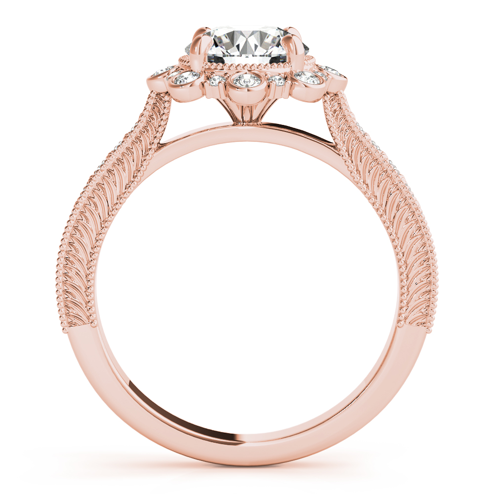 The Meredith Halo Engagement Ring, side view