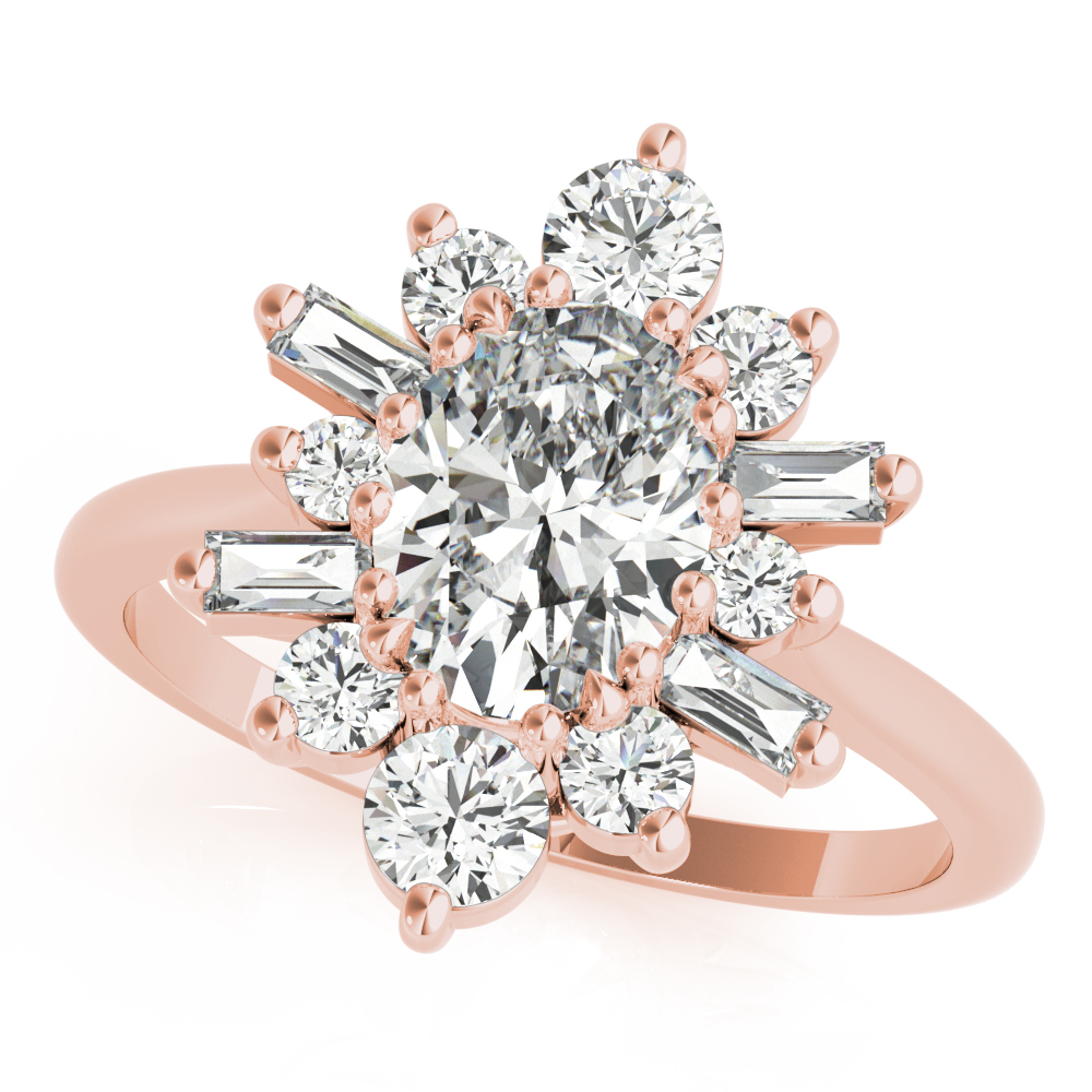 The Isabel Halo Engagement Ring, front view