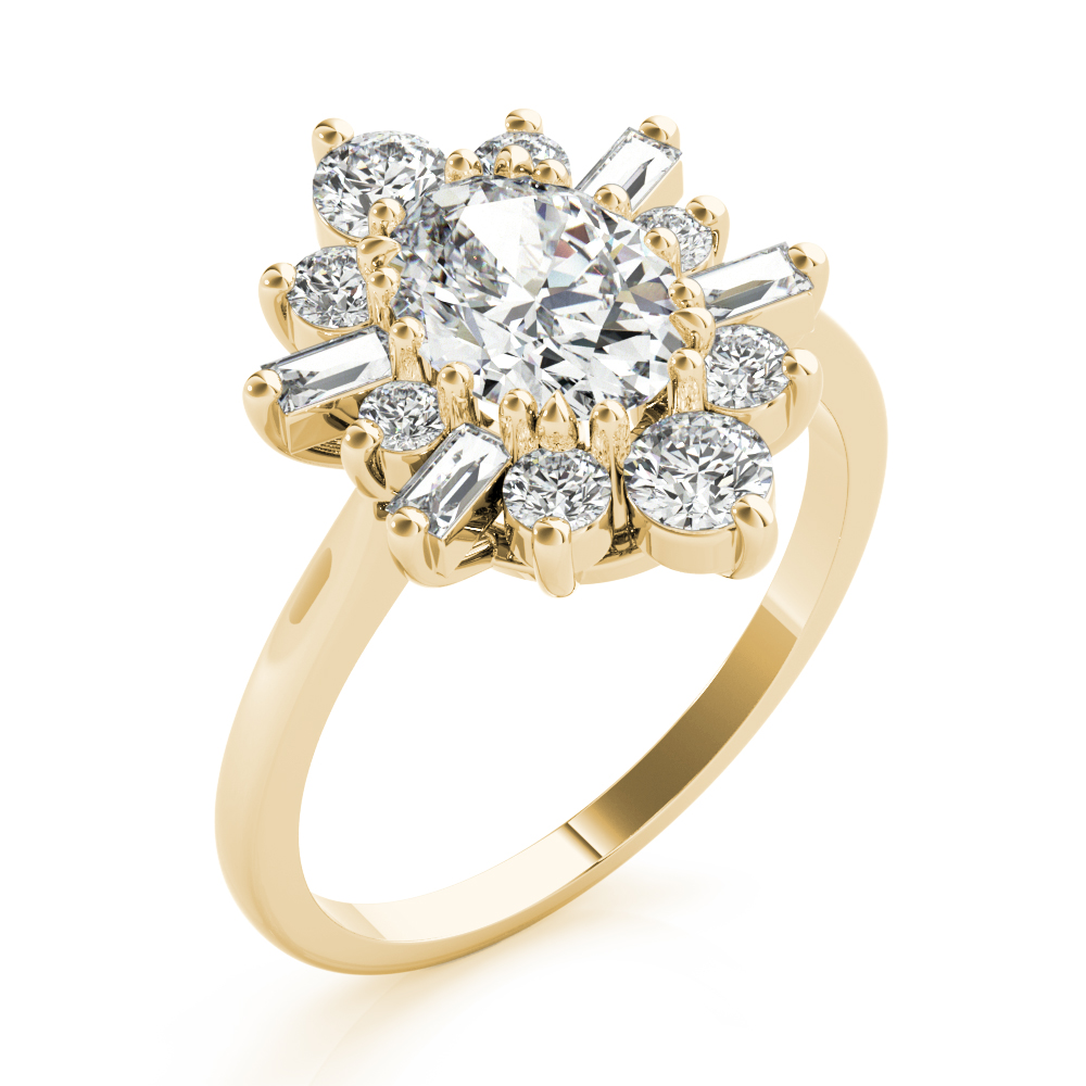 The Isabel Halo Engagement Ring, angled view