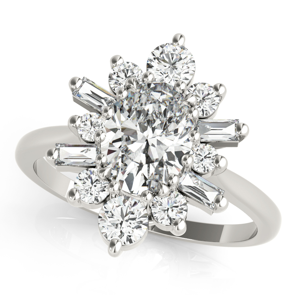 OVAL W/ RD & SB HALO FASHION RING
