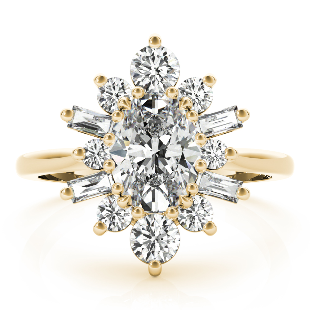 The Isabel Halo Engagement Ring, set view