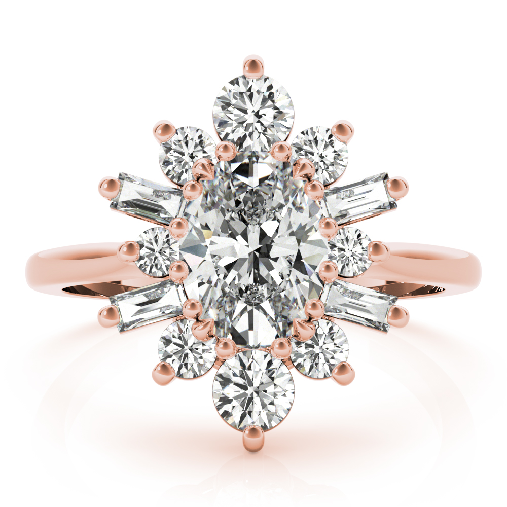 The Isabel Halo Engagement Ring, set view