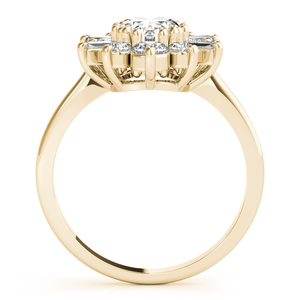 The Isabel Halo Engagement Ring, side view