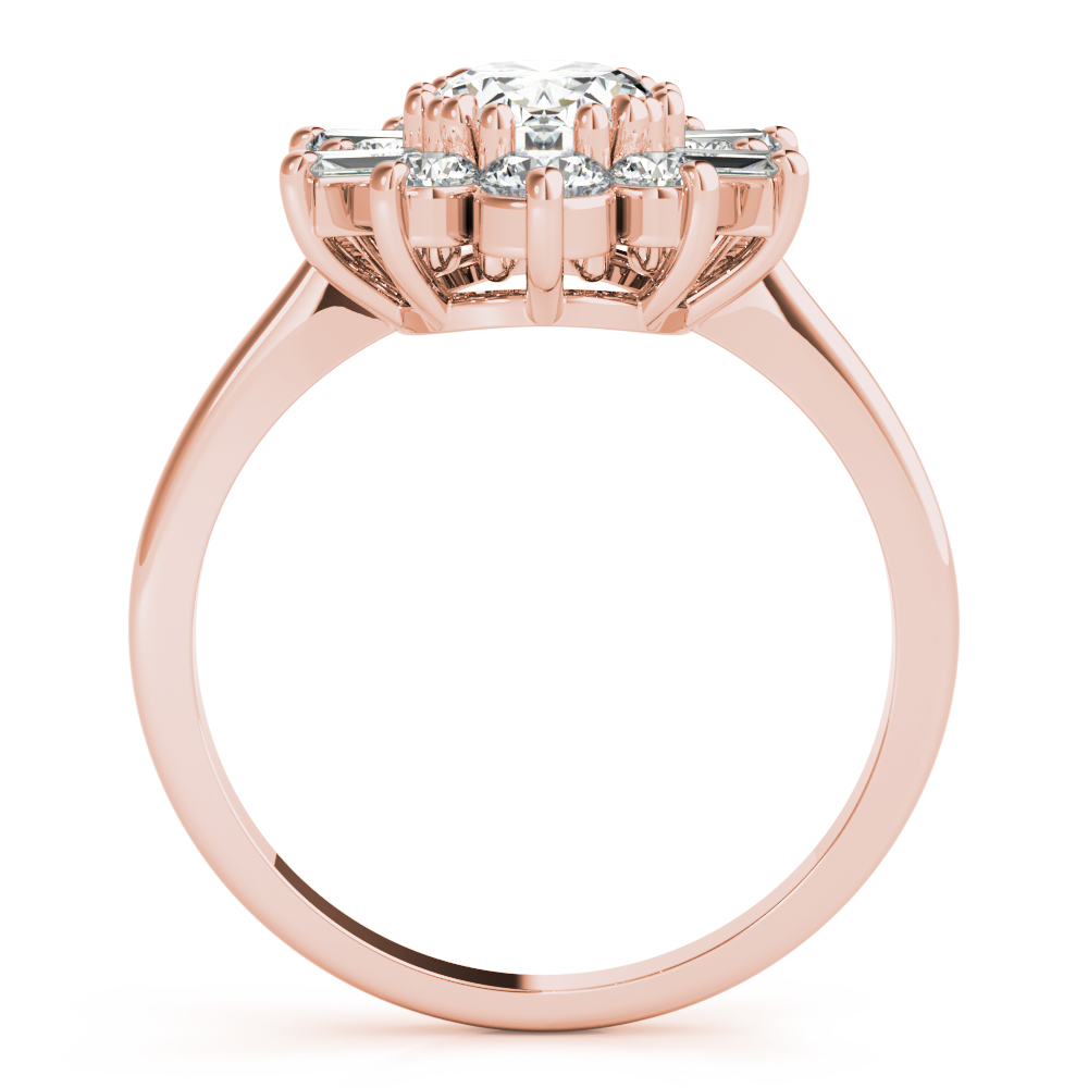 The Isabel Halo Engagement Ring, side view