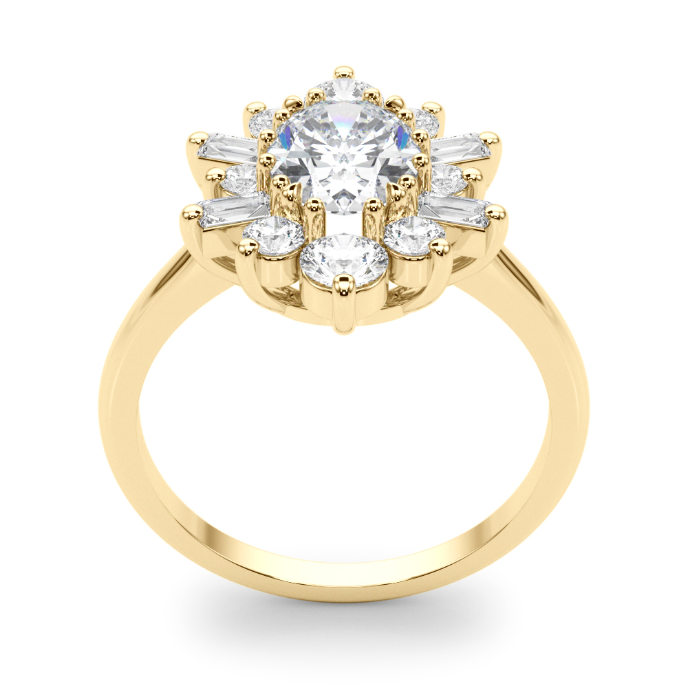 The Isabel Halo Engagement Ring, upright view
