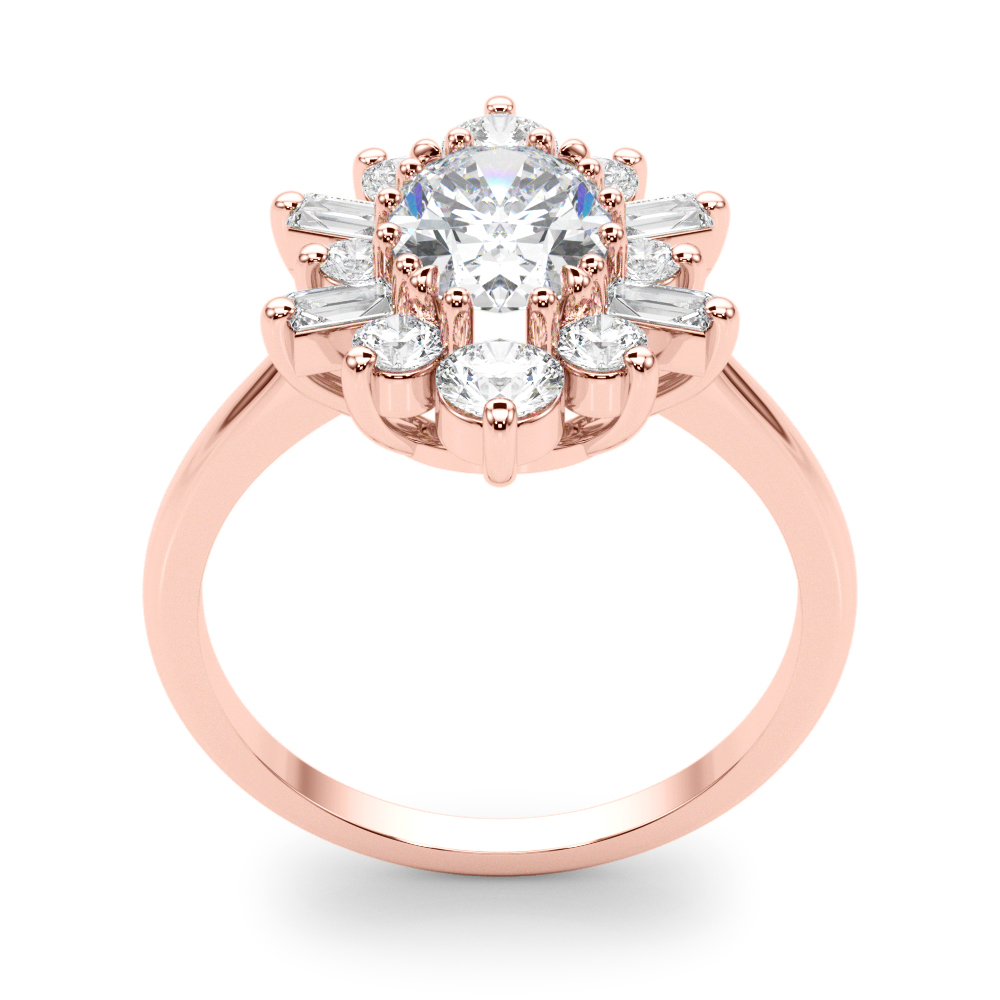The Isabel Halo Engagement Ring, upright view