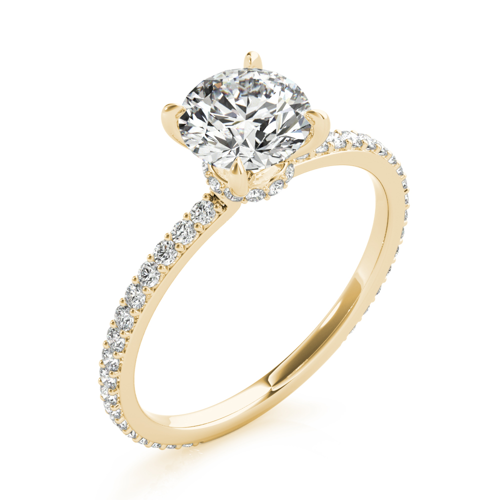 The Jane Hidden Halo Engagement Ring, angled view