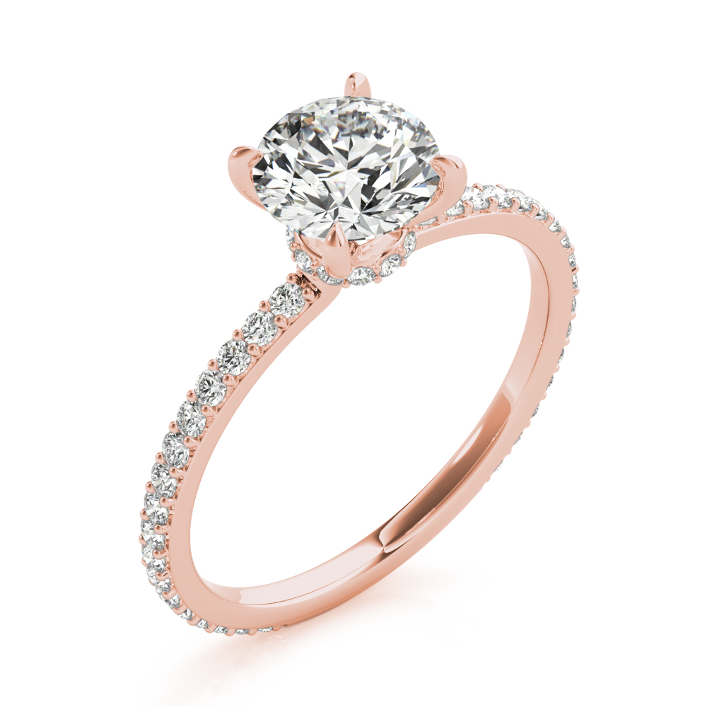 The Jane Hidden Halo Engagement Ring, angled view