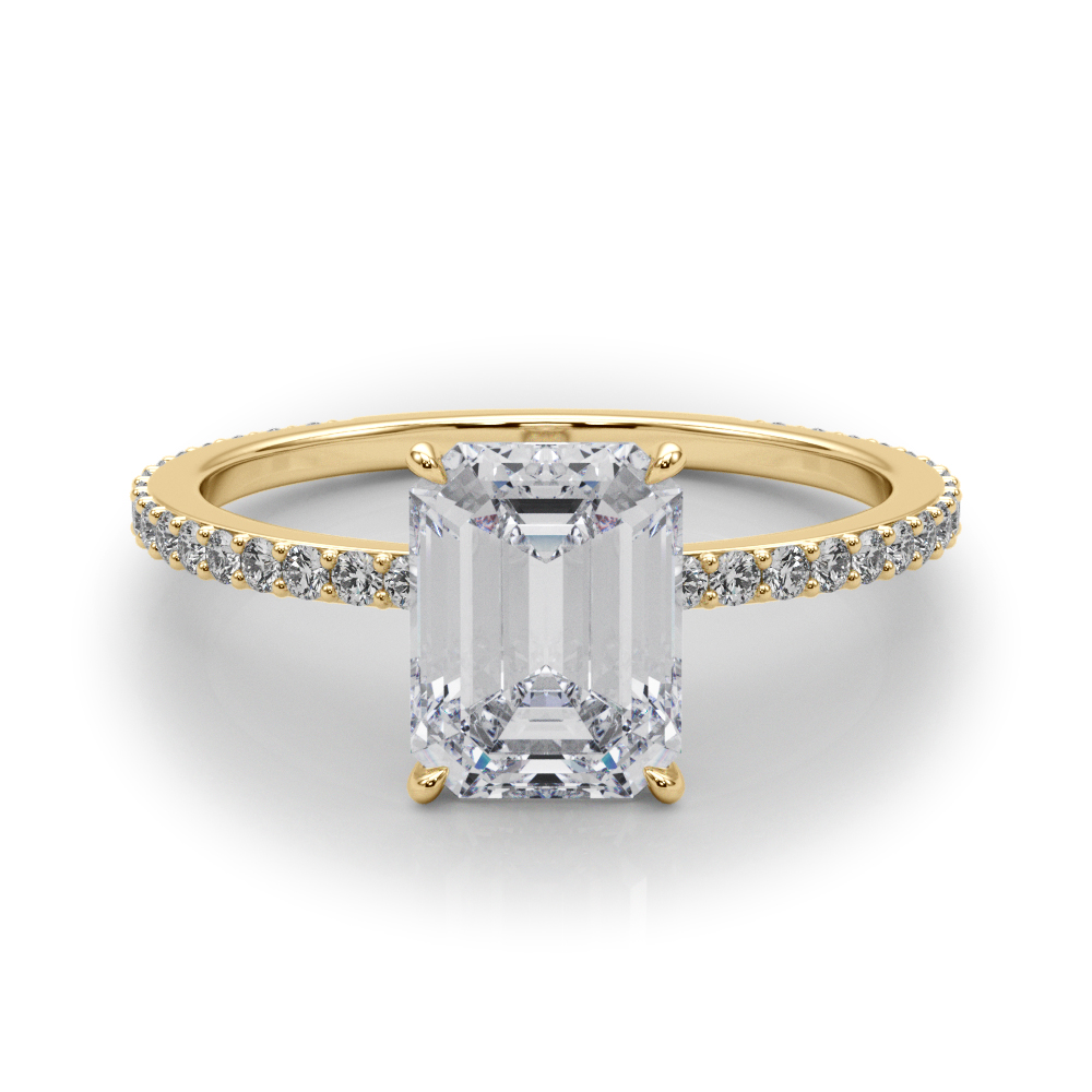 The Maya Hidden Halo Engagement Ring, set view