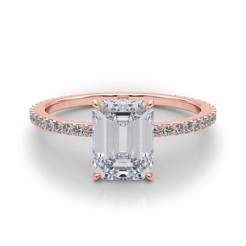 The Maya Hidden Halo Engagement Ring, set view
