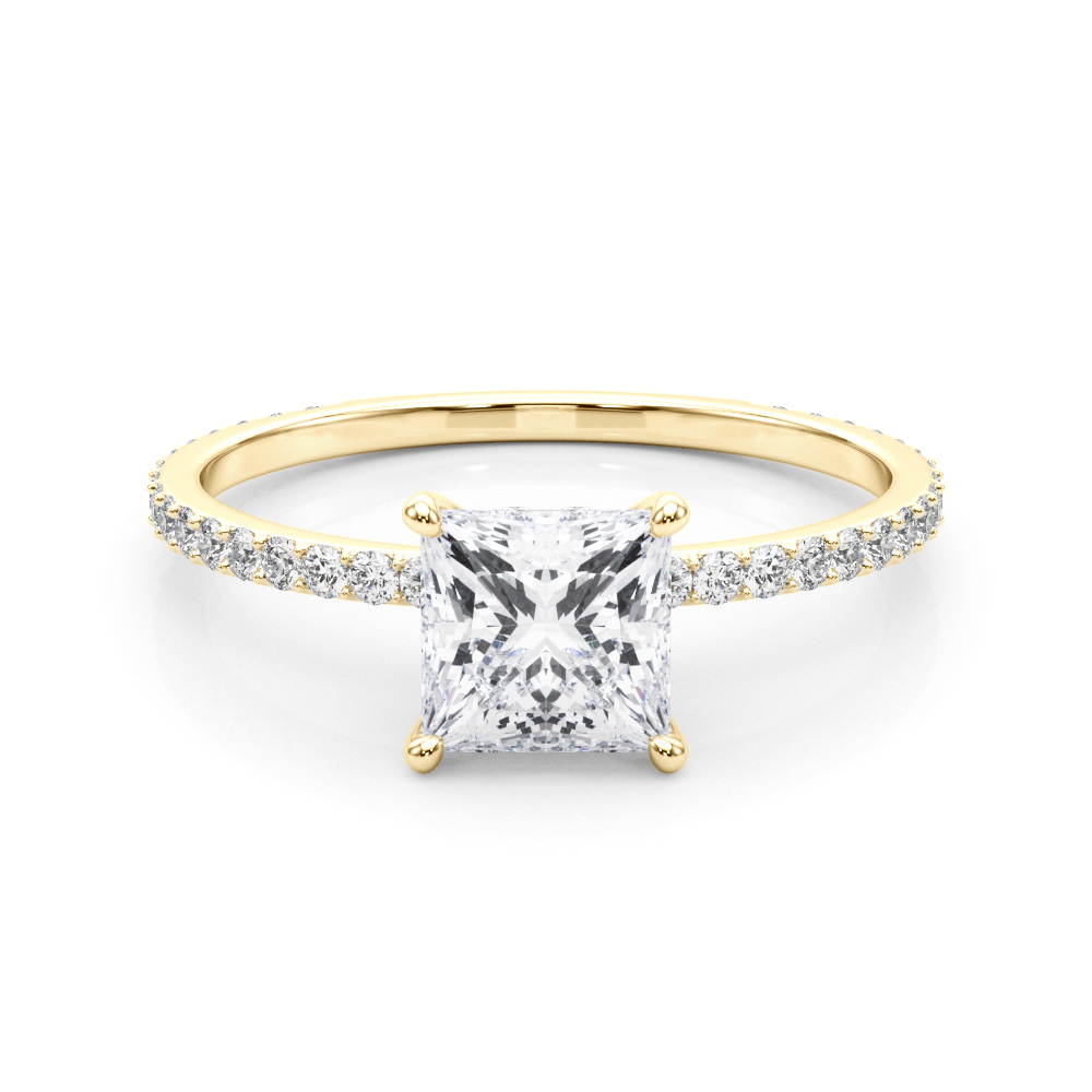 The Celine Hidden Halo Engagement Ring, set view