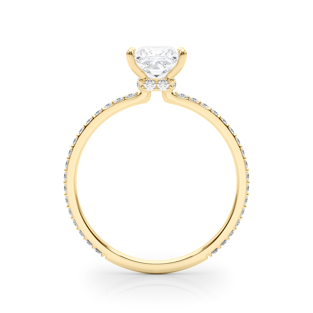 The Celine Hidden Halo Engagement Ring, side view