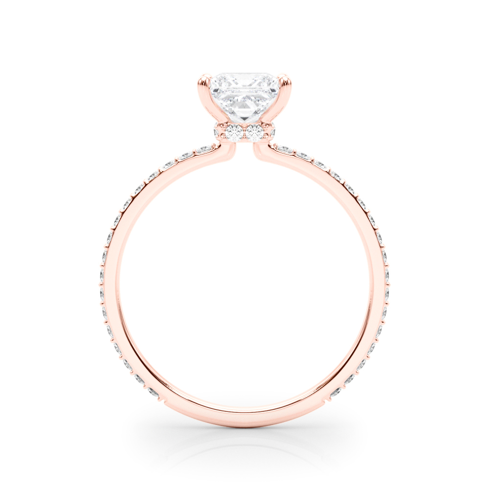 The Celine Hidden Halo Engagement Ring, side view