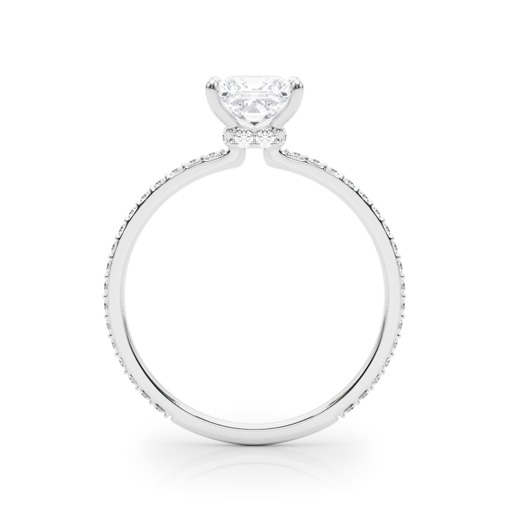 The Celine Hidden Halo Engagement Ring, side view