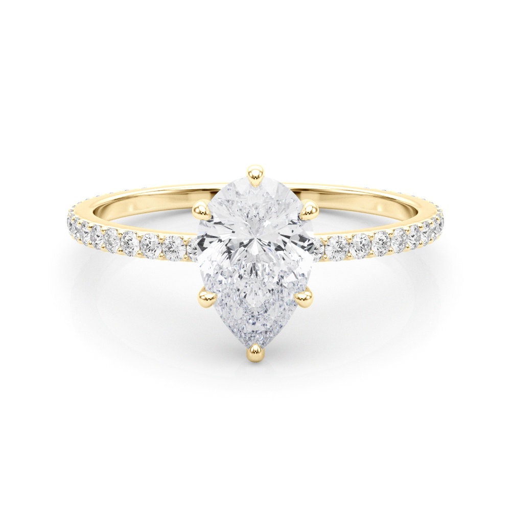 The Catherine Hidden Halo Engagement Ring, set view