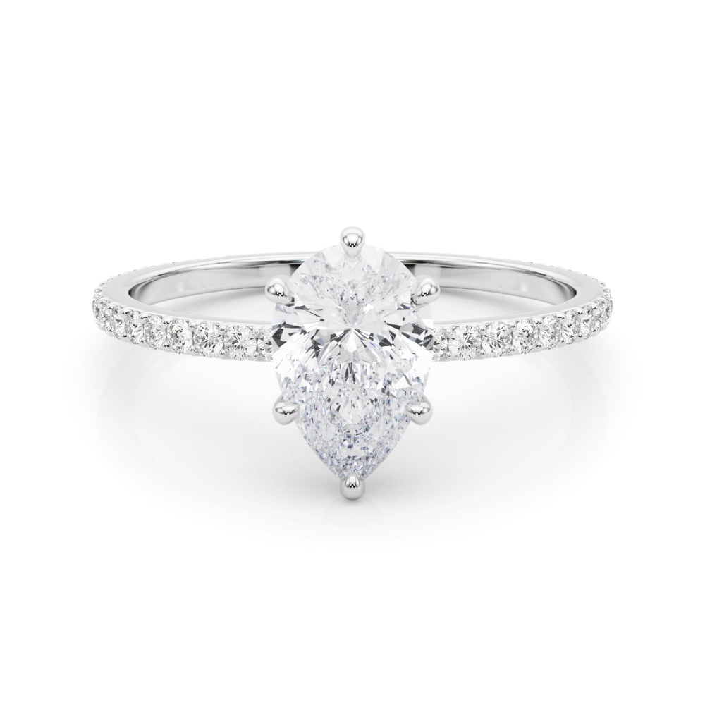 The Catherine Hidden Halo Engagement Ring, set view