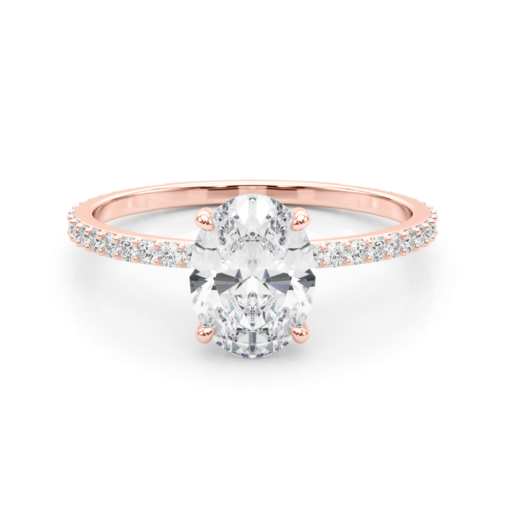 The Bridget Hidden Halo Engagement Ring, set view
