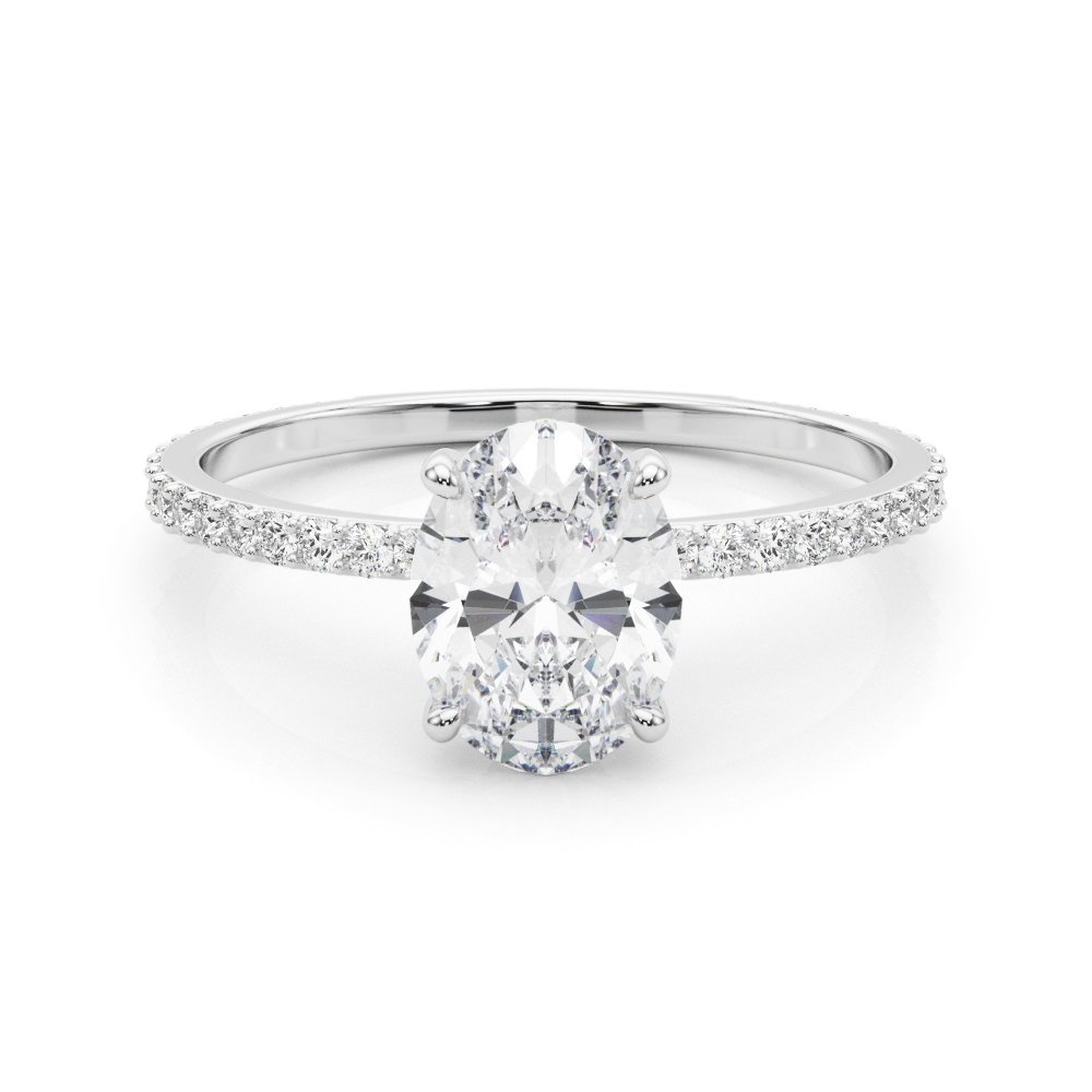The Bridget Hidden Halo Engagement Ring, set view