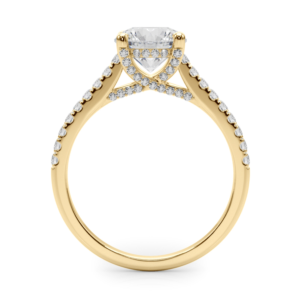 The Esther Hidden Halo Engagement Ring, side view
