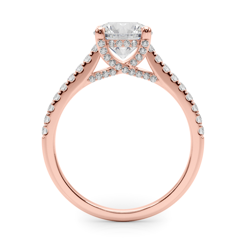 The Esther Hidden Halo Engagement Ring, side view